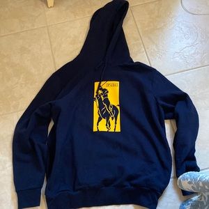 Navy blue polo sweatshirt
